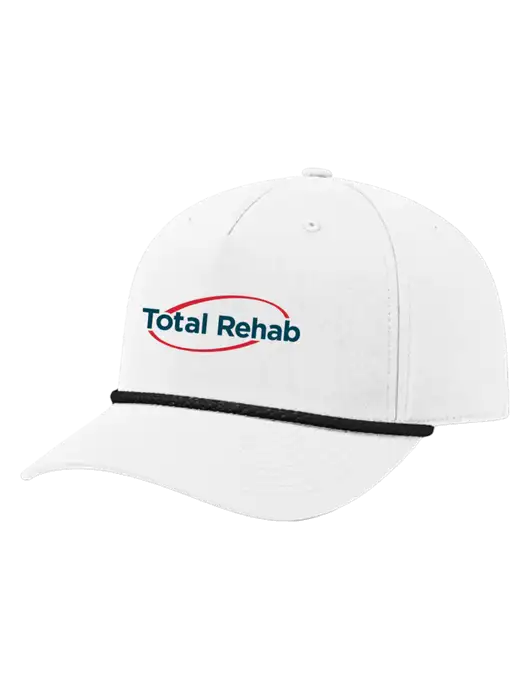 Richardson 5-Panel Classic White/Black Rope Cap w/Total Rehab Logo