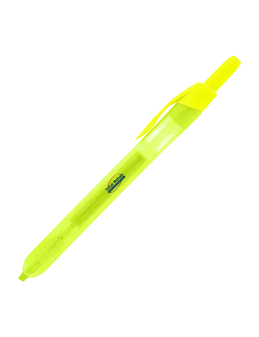 Yellow Retractable Highlighter w/Total Rehab Logo
