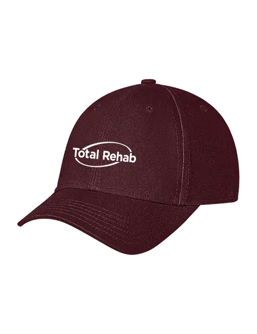Maroon Structured Soft Snap Closure Hook & Loop Cap w/Total Rehab Logo