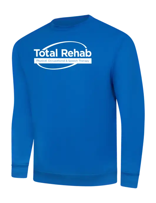 True Royal 9 oz 50/50 Cotton/Poly Crew Sweatshirt w/Total Rehab Logo